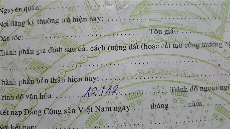 Trình độ văn hóa trong sơ yếu hèn lý lịch trình bày thế nào Trình độ văn hóa trong sơ yếu hèn lý lịch trình diễn thế nào
